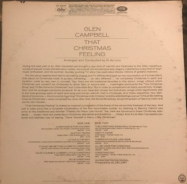 Glen Campbell : That Christmas Feeling (LP, Album, Pit)