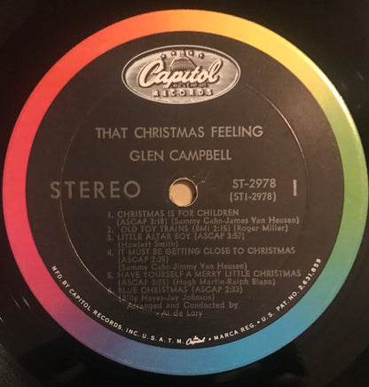 Glen Campbell : That Christmas Feeling (LP, Album, Pit)
