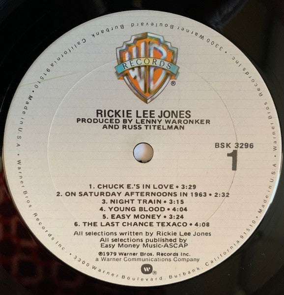 Rickie Lee Jones : Rickie Lee Jones (LP, Album, Club, Col)