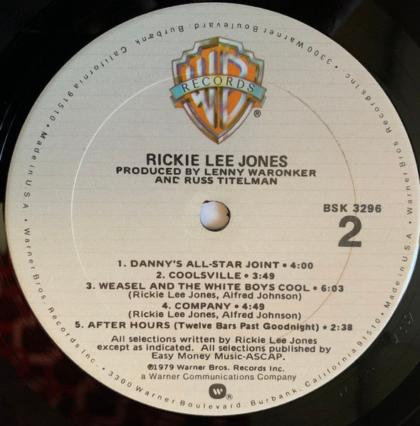 Rickie Lee Jones : Rickie Lee Jones (LP, Album, Club, Col)