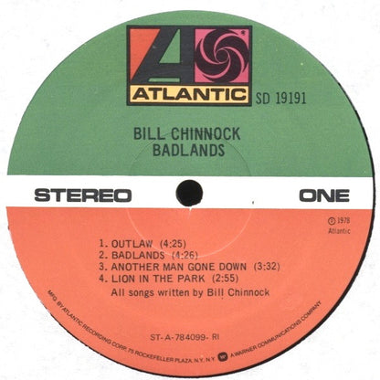 Bill Chinnock : Badlands (LP, Album, RE)