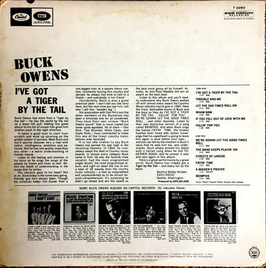 Buck Owens And His Buckaroos : I've Got A Tiger By The Tail (LP, Album, Mono, Scr)