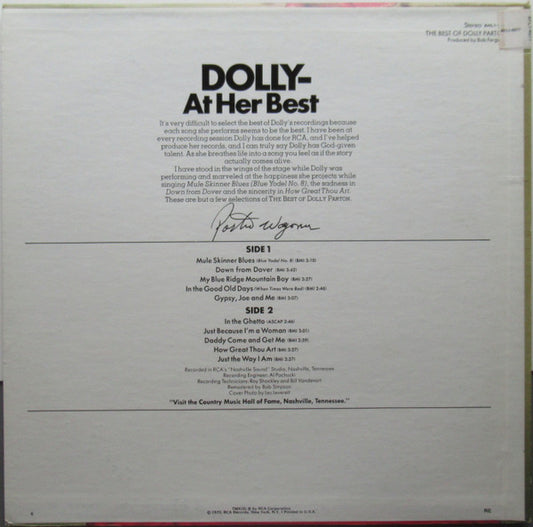 Dolly Parton : The Best Of Dolly Parton (LP, Comp, RE)