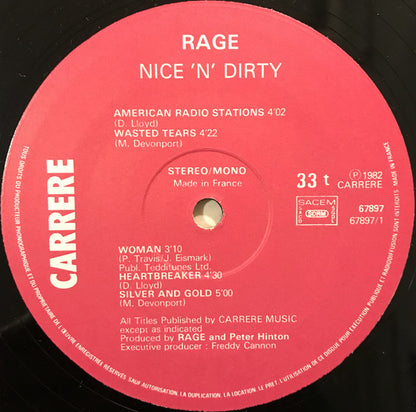 Rage (9) : Nice 'N' Dirty (LP, Album)