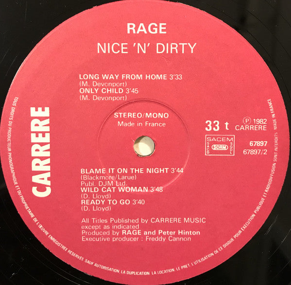 Rage (9) : Nice 'N' Dirty (LP, Album)