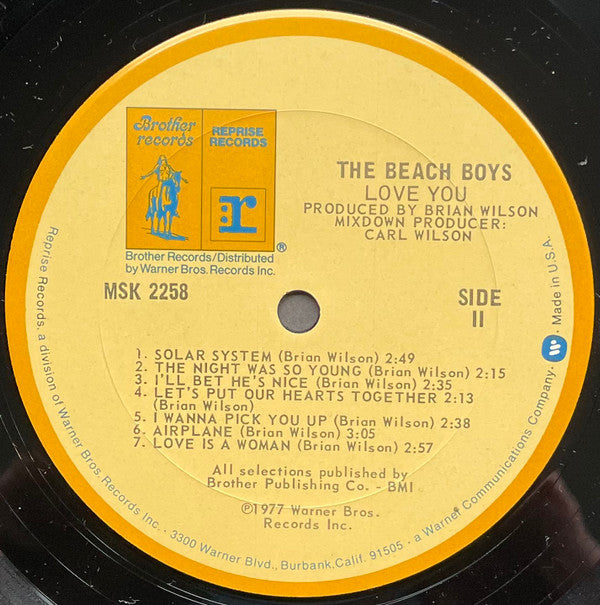 The Beach Boys : Love You (LP, Album, Pit)