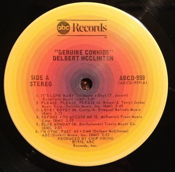 Delbert McClinton : Genuine Cowhide (LP, Album, San)