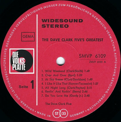 The Dave Clark Five : The Dave Clark Five's Greatest (LP, Comp, Red)