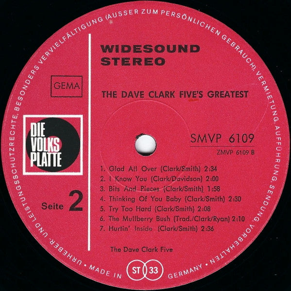 The Dave Clark Five : The Dave Clark Five's Greatest (LP, Comp, Red)