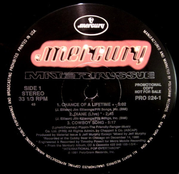 Material Issue : Blockbuster EP (12", EP, Promo)