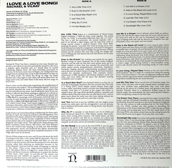 Rachael & Vilray : I Love A Love Song! (LP, Album, Sky)