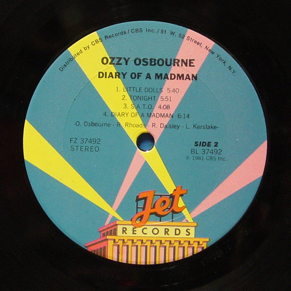 Ozzy Osbourne : Diary Of A Madman (LP, Album, Pit)