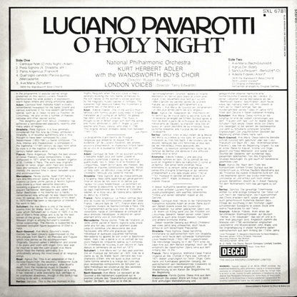 Luciano Pavarotti - Kurt Herbert Adler ● National Philharmonic* : O Holy Night (LP)