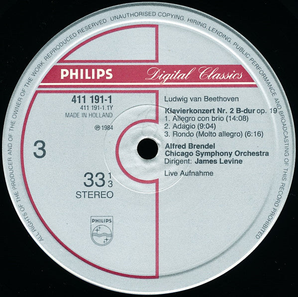 Beethoven*, Alfred Brendel, Chicago Symphony Orchestra, James Levine (2) : The 5 Piano Concertos = Die 5 Klavierkonzerte = Les 5 Concertos Pour Piano Et Orchestre (Live) (4xLP + Box)