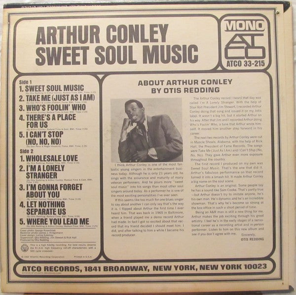 Arthur Conley : Sweet Soul Music (LP, Album, Mono, Ter)