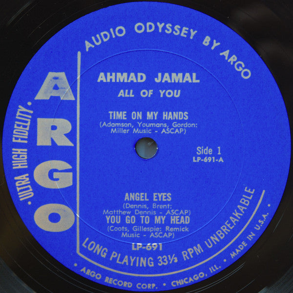 Ahmad Jamal : All Of You (LP, Album, Mono)