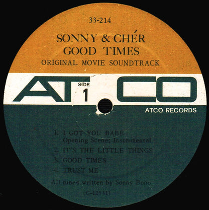 Sonny & Cher : Good Times (Original Film Soundtrack) (LP, Album, Mono)