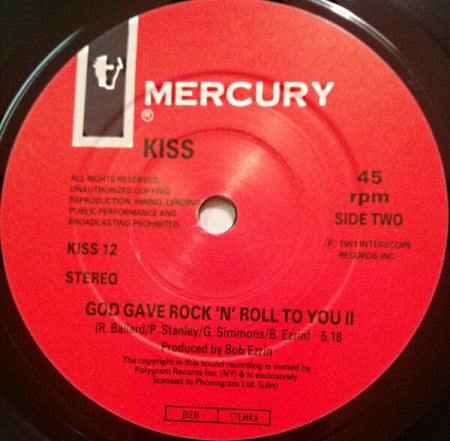 Kiss : Unholy (7", Single)