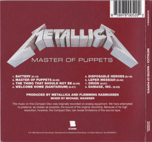 Metallica : Master Of Puppets (CD, Album, RE, RM)