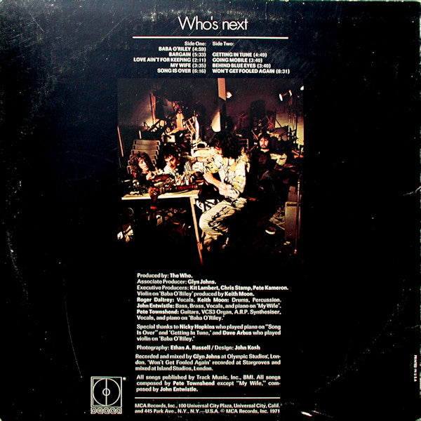 The Who : Who's Next (LP, Album, Glo)