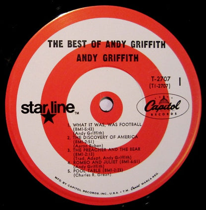 Andy Griffith : The Best Of Andy Griffith:  A Program Of His Greatest Comedy Hits (LP, Comp)