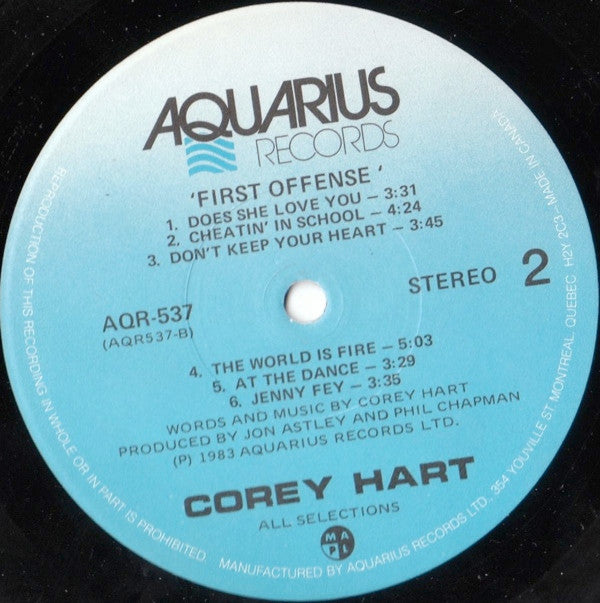Corey Hart : First Offense (LP, Album)