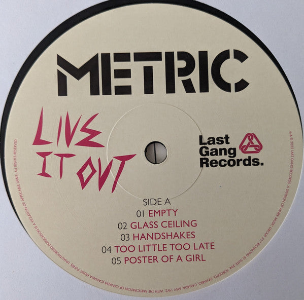 Metric : Live It Out (LP, Album, RE)