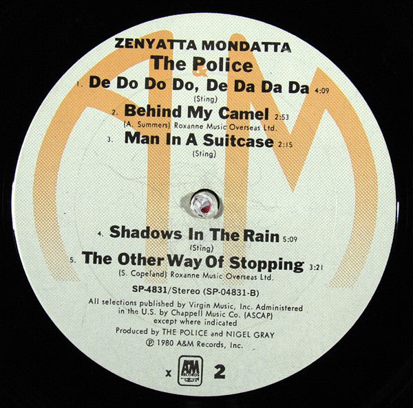 The Police : Zenyatta Mondatta (LP, Album, Pit)