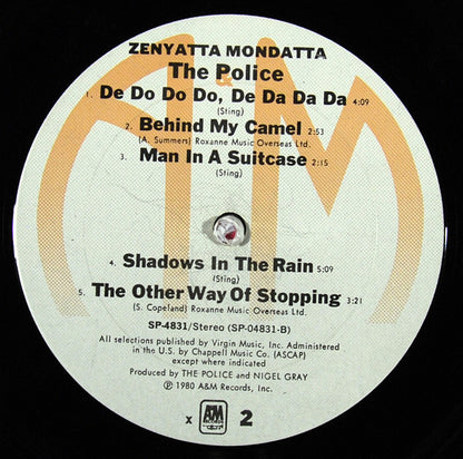 The Police : Zenyatta Mondatta (LP, Album, Pit)
