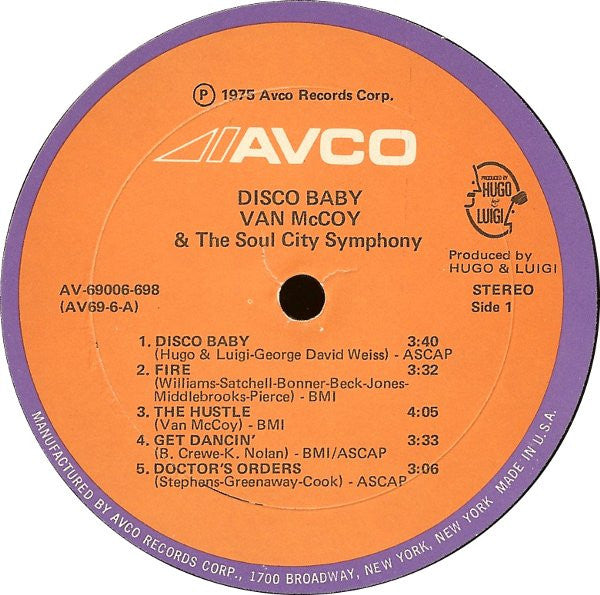 Van McCoy & The Soul City Symphony : Disco Baby (LP, Album, San)