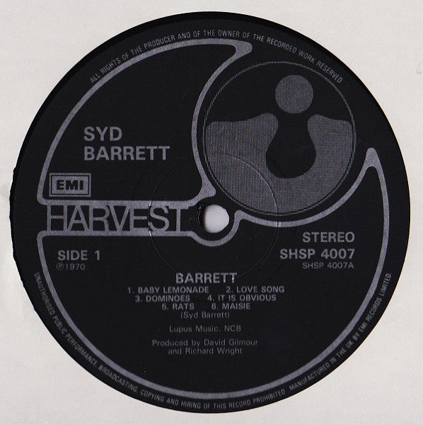 Syd Barrett : Barrett (LP, Album, RE)