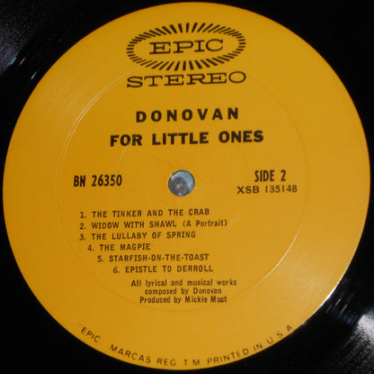 Donovan : For Little Ones (LP, Album, Pit)