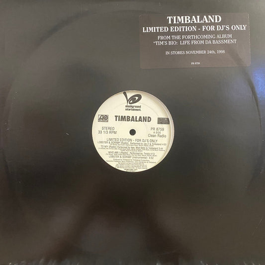 Timbaland : Limited Edition- For DJ's Only (12", Ltd, Promo)