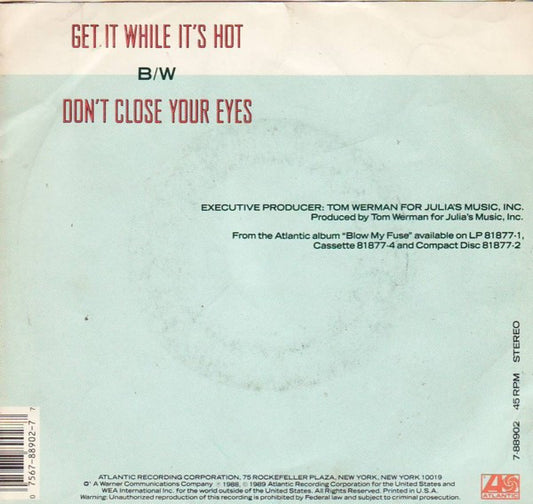Kix (3) : Get It While It's Hot  (7", Single, SP )