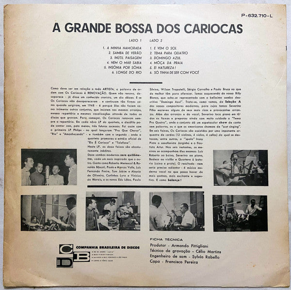 Os Cariocas : A Grande Bossa Dos Cariocas (LP, Album, Mono)