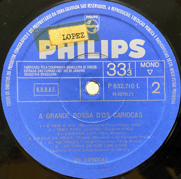 Os Cariocas : A Grande Bossa Dos Cariocas (LP, Album, Mono)