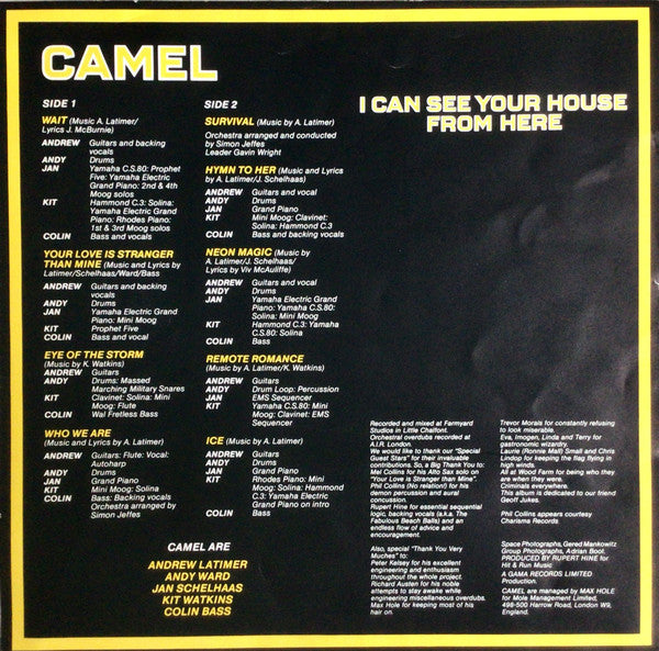 Camel : I Can See Your House From Here (LP, Album)