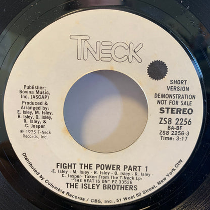 The Isley Brothers : Fight The Power (7", Promo, Styrene, Pit)