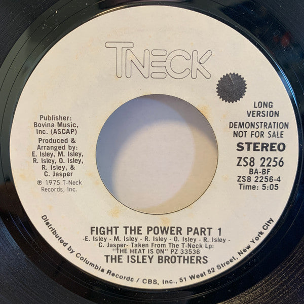 The Isley Brothers : Fight The Power (7", Promo, Styrene, Pit)