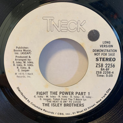 The Isley Brothers : Fight The Power (7", Promo, Styrene, Pit)