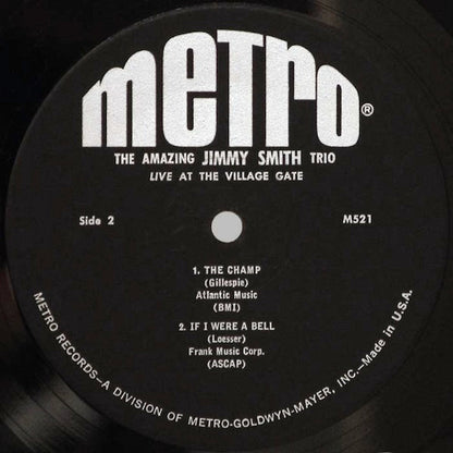 The Amazing Jimmy Smith Trio* : Live At The Village Gate (LP, Album, Mono)