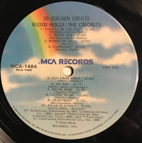 Buddy Holly / The Crickets (2) : 20 Golden Greats (LP, Comp, Glo)
