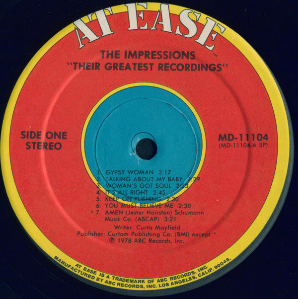 The Impressions : Their Greatest Recordings (LP, Comp)