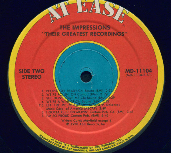 The Impressions : Their Greatest Recordings (LP, Comp)