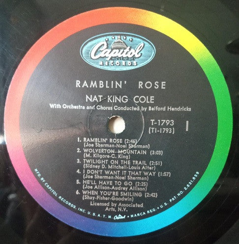 Nat King Cole : Ramblin' Rose (LP, Album, Mono)