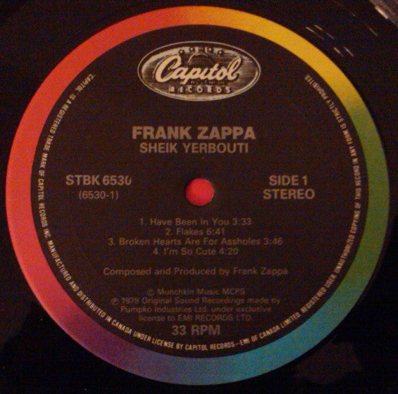Frank Zappa : Sheik Yerbouti (2xLP, Album, RM, Gat)