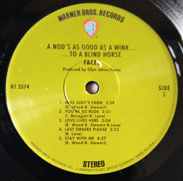 Faces (3) : A Nod Is As Good As A Wink...To A Blind Horse (LP, Album, RE, 180)