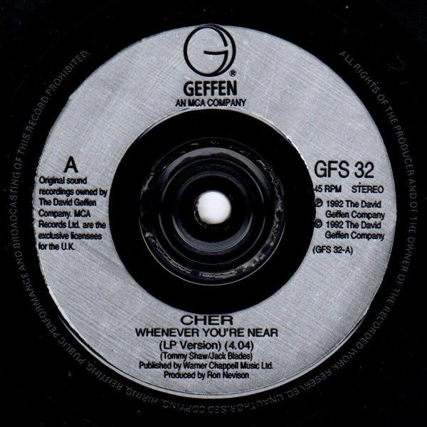 Cher : Whenever You're Near (7", Single)
