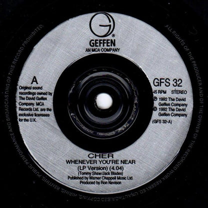 Cher : Whenever You're Near (7", Single)