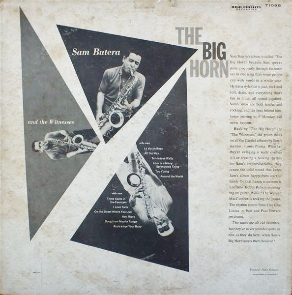 Sam Butera And The Witnesses : The Big Horn (LP, Mono)